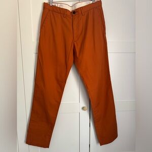 Club Monaco Davis Slim Fit Men's Burnt Orange Slim Chino Pants 100% Cotton 31/32